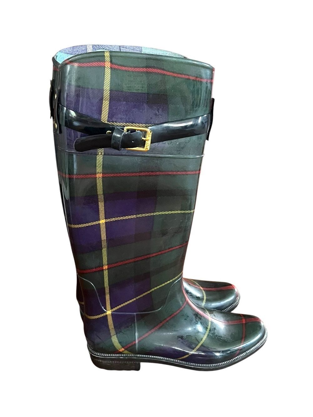 Lauren Ralph Lauren Rossalynn Plaid Rubber Rain Boots